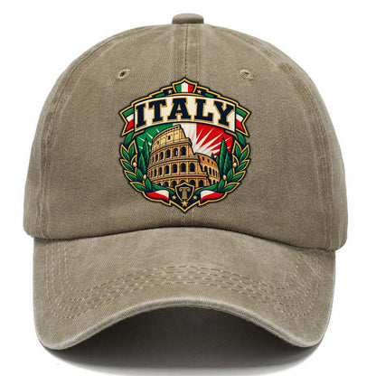 Italy Retro Badge Country Logos Classic Cap – Warm Sand