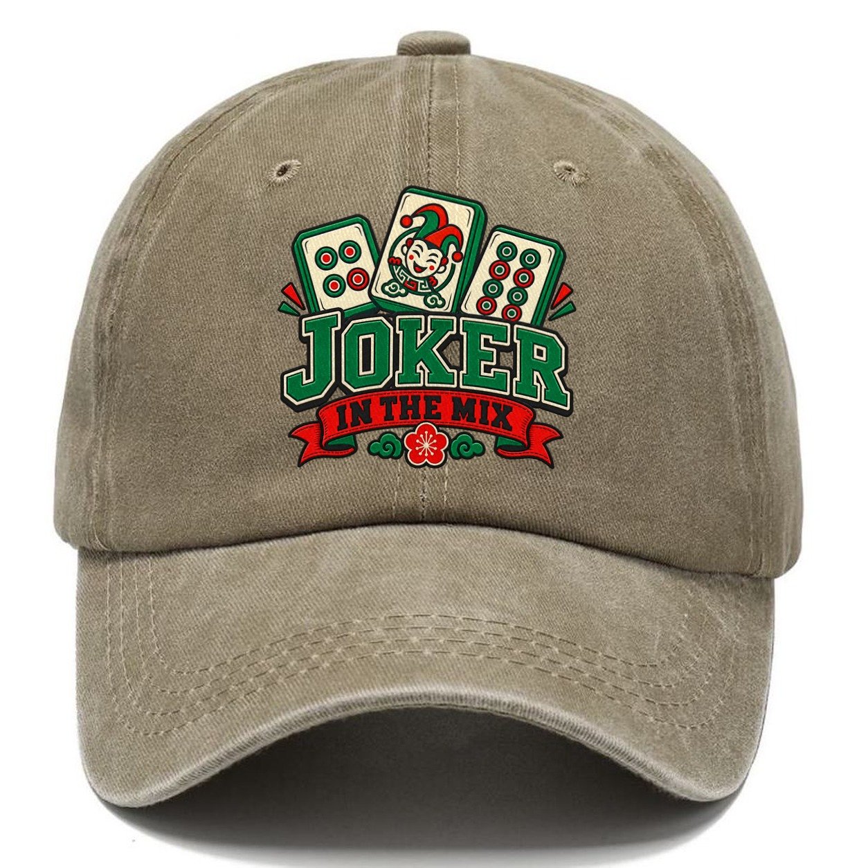 Joker In The Mix Mahjong Game Night Classic Cap – Warm Sand
