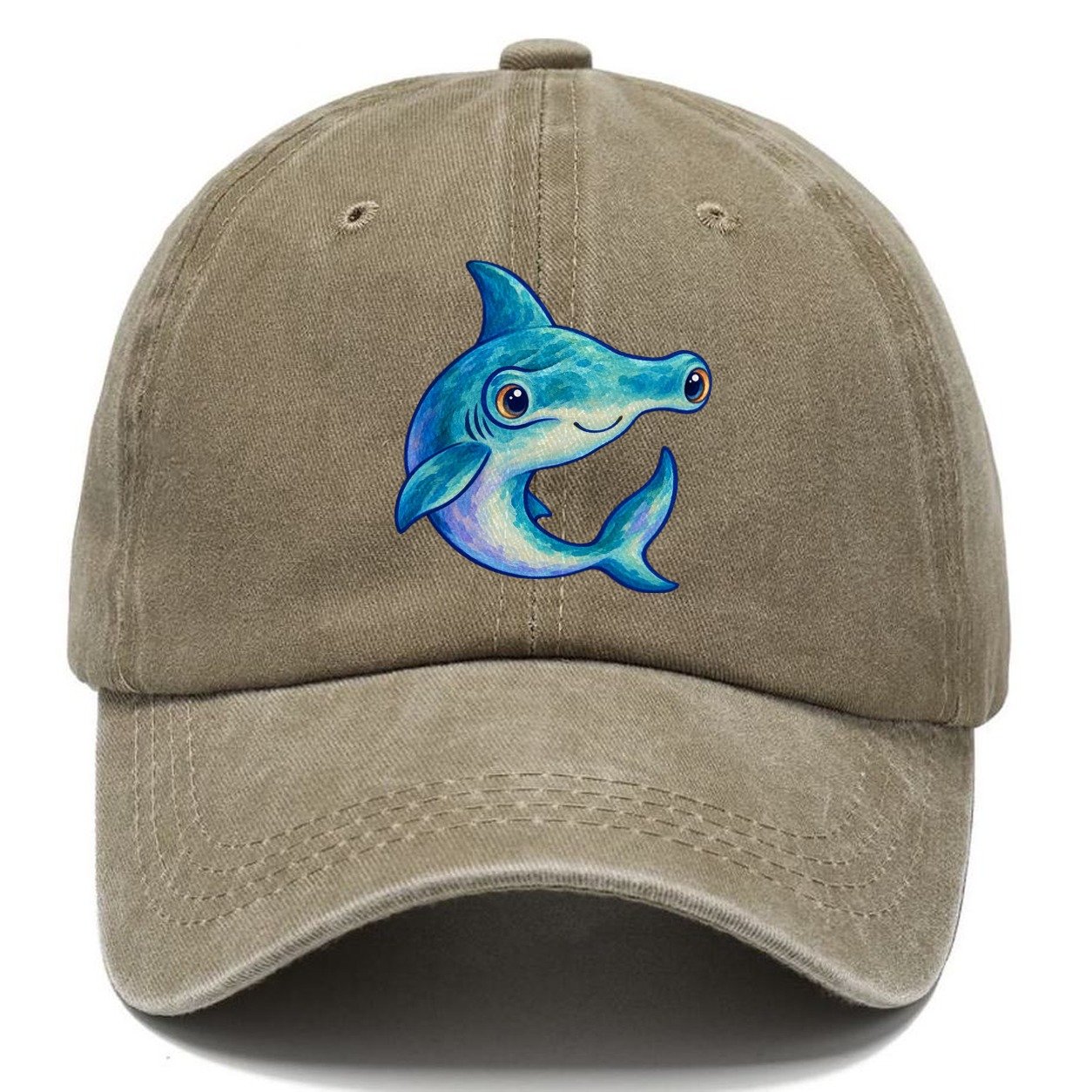 Hammerhead Shark Crescent Turn Sea Sprite Classic Cap – Warm Sand