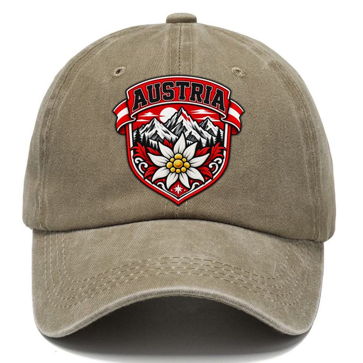 Austria Retro Badge Country Logos Classic Cap – Warm Sand