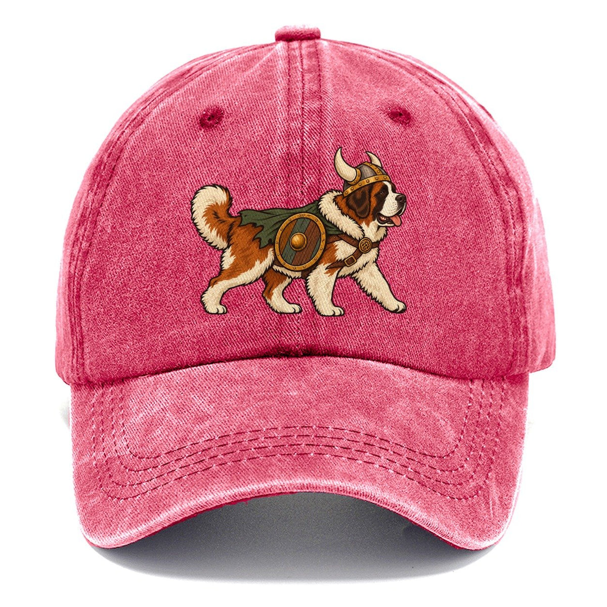 One Saint Bernard In Halloween Costume Viking Costume With A Horned Helmet And Small Shield Halloween Dog Parade Classic Cap – Pomegranate Blush