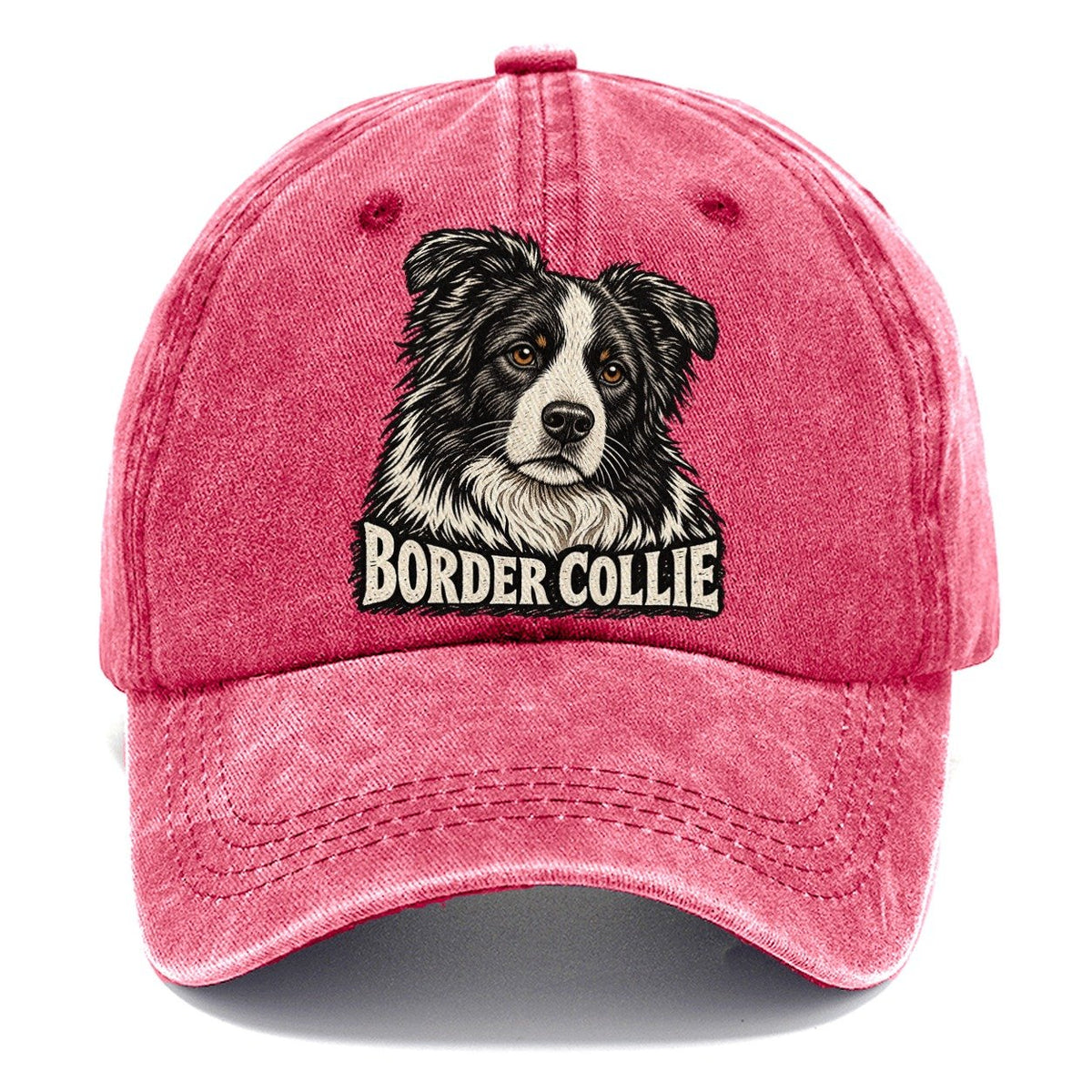 Border Collie Portrait Classic Cap – Pomegranate Blush