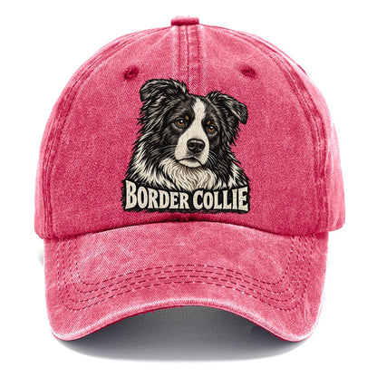 Border Collie Portrait Classic Cap – Pomegranate Blush