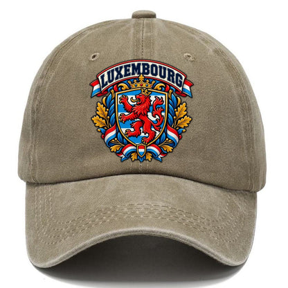 Luxembourg Retro Badge Country Logos Classic Cap – Warm Sand
