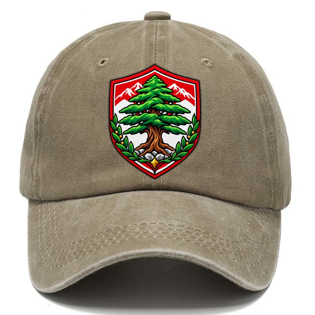 Lebanon Minimal Emblem Country Logos Classic Cap – Warm Sand