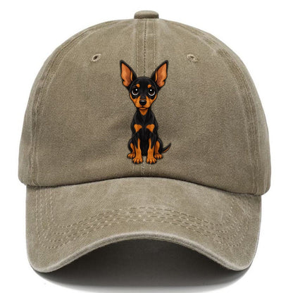 Miniature Pinscher Sitting Sweetheart Classic Cap – Warm Sand