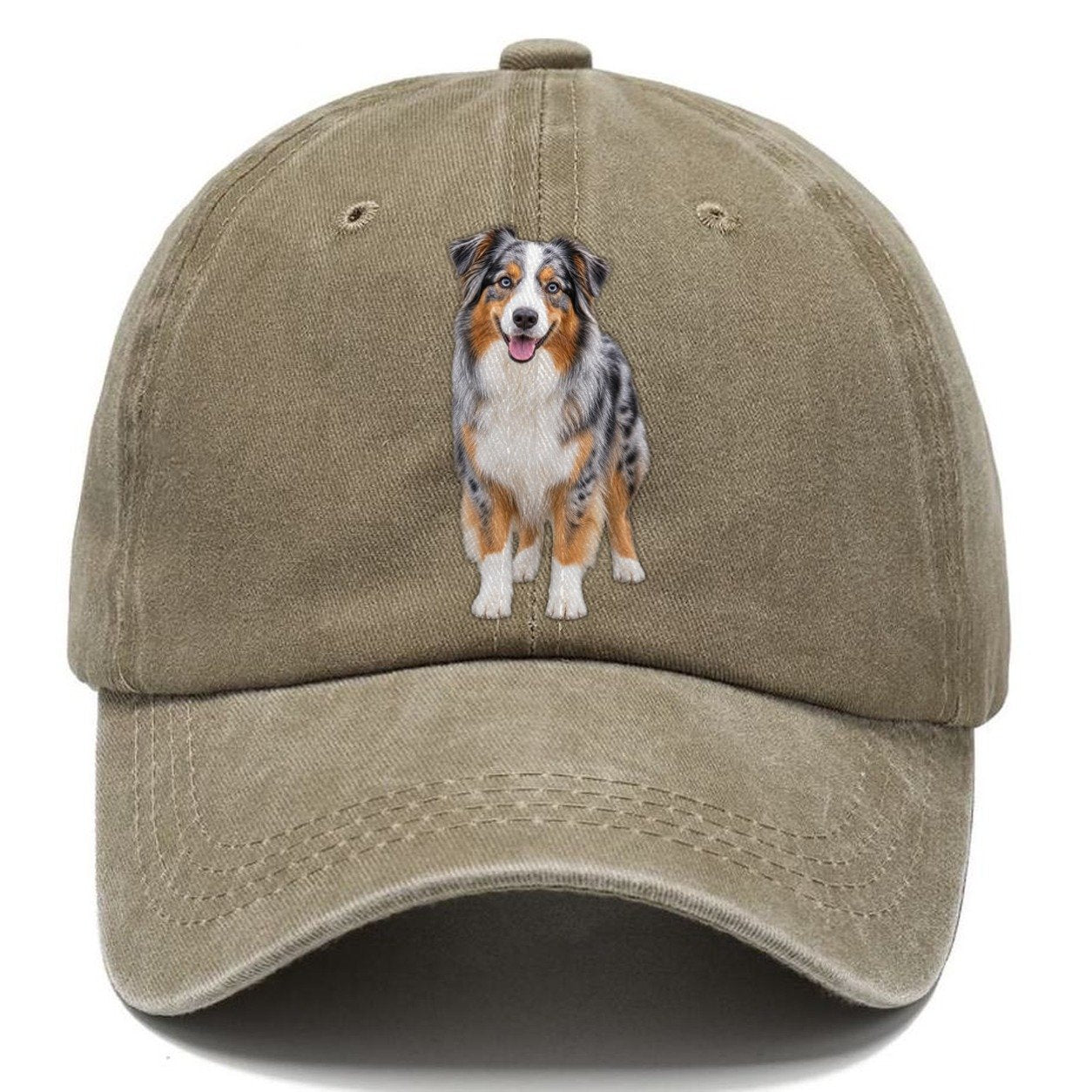 Australian Shepherd Standing Top Breeds Classic Cap – Warm Sand