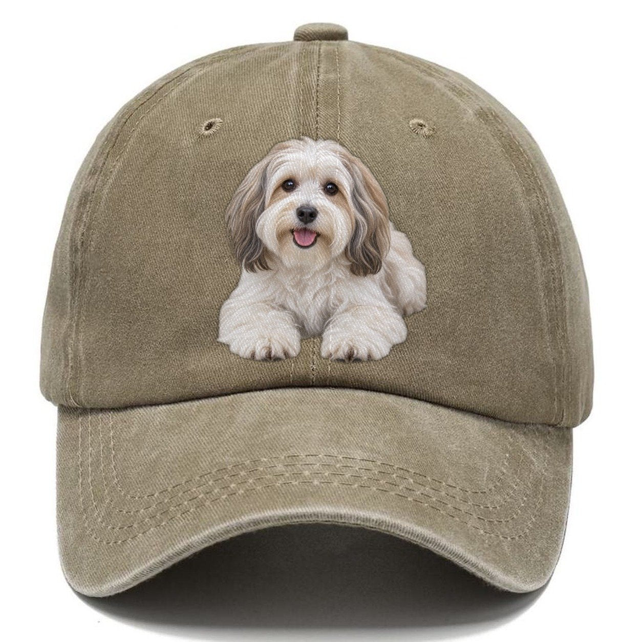 Havanese Lying Down Top Breeds Classic Cap – Warm Sand