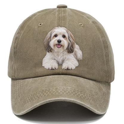 Havanese Lying Down Top Breeds Classic Cap – Warm Sand