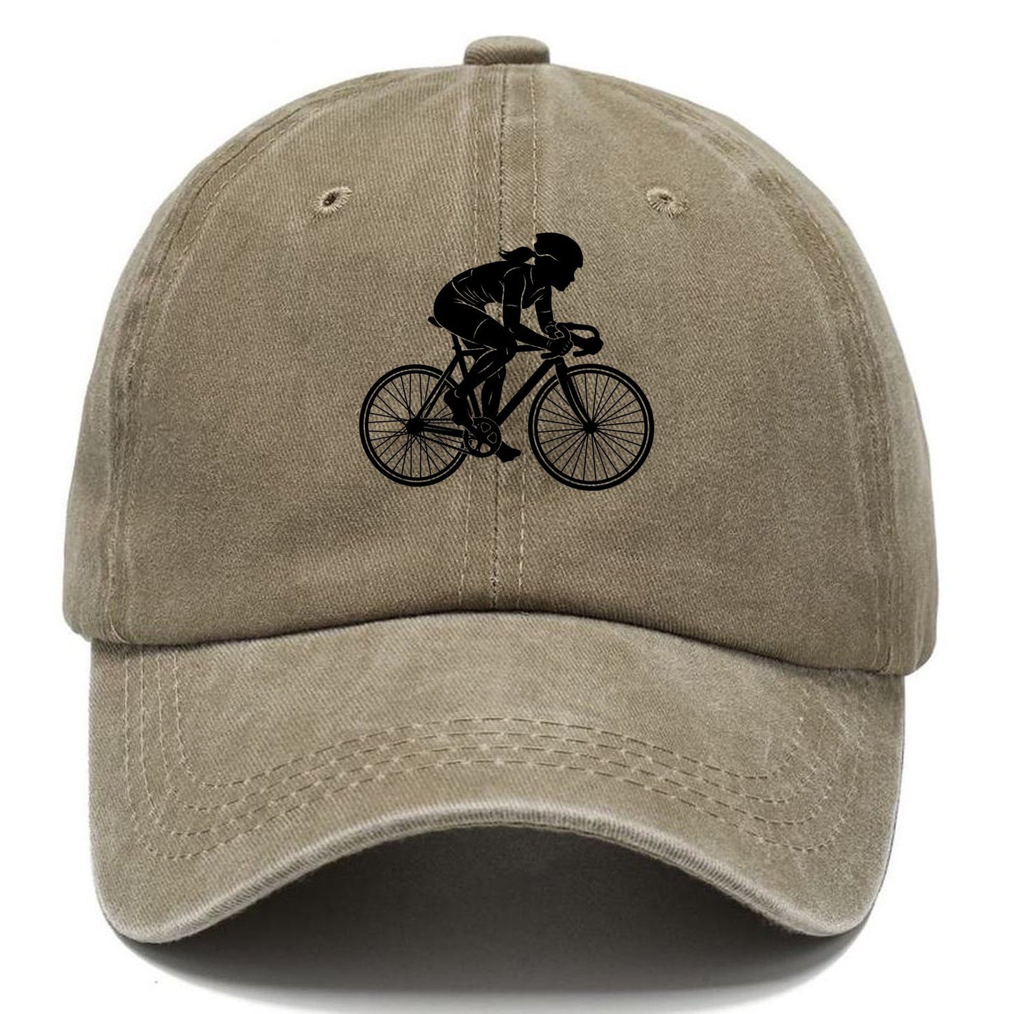 Cyclist Silhouette Classic Cap – Warm Sand