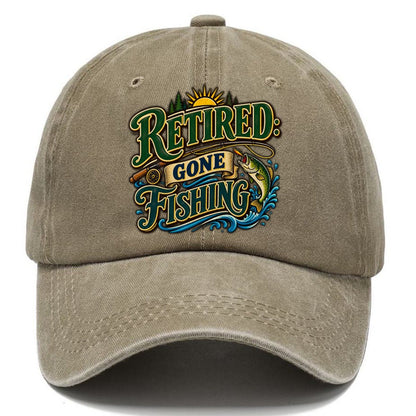 Retired Gone Fishing Retired Living Classic Cap – Warm Sand