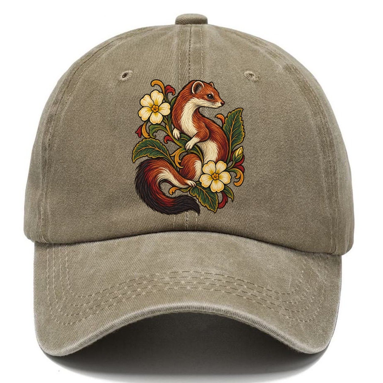 British Stoat And Primrose Uk Culture Heritage Classic Cap – Warm Sand