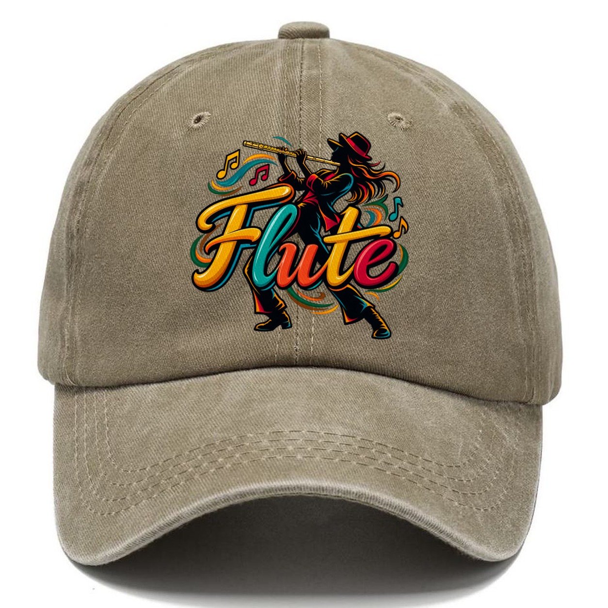 Flute Wordmark Music Instruments Classic Cap – Warm Sand