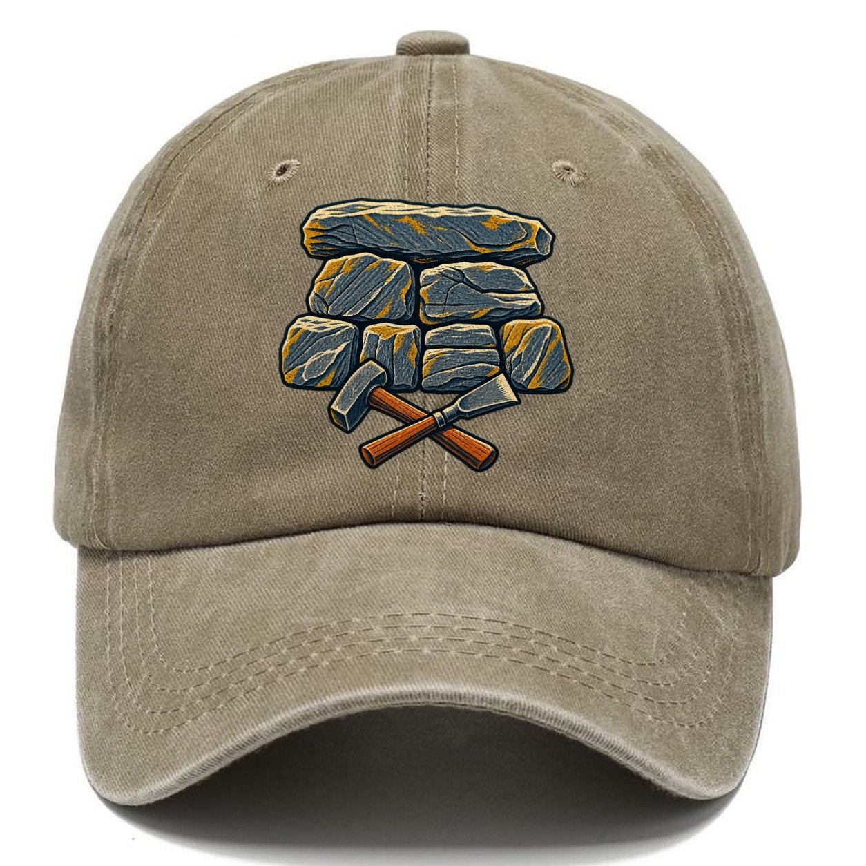 Seven Stone Wall Mason Hammer And Chisel Uk Culture Heritage Classic Cap – Warm Sand