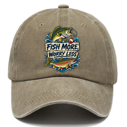 Fish More Worry Less Fishing Elegant Classic Cap – Warm Sand