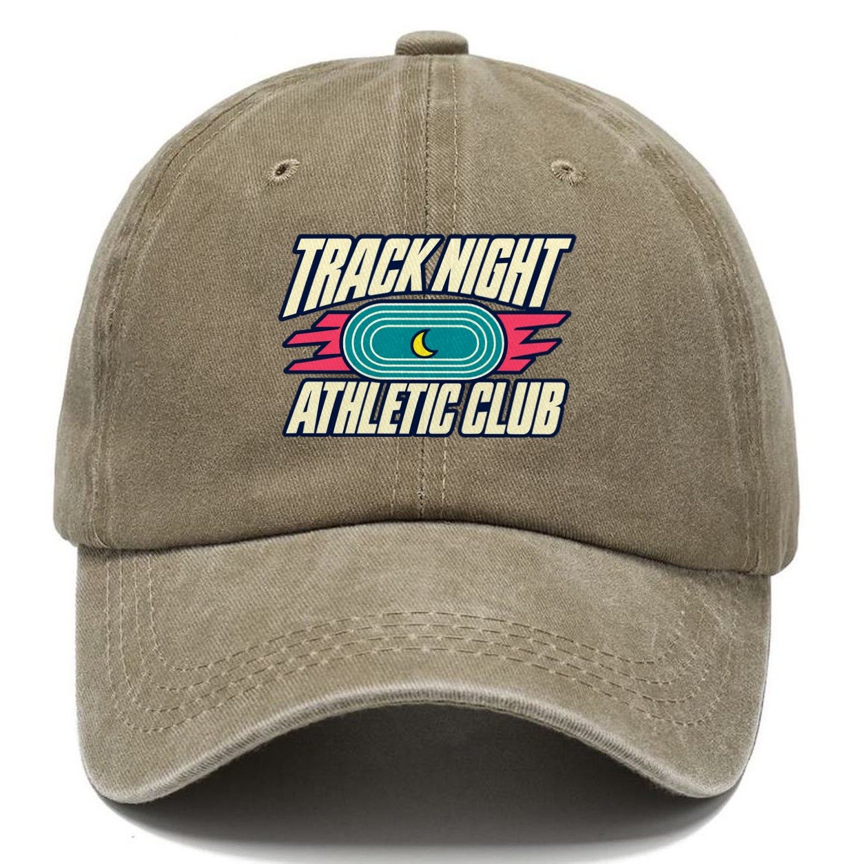 Track Night Athletic Club 90S Running Clubs Classic Cap – Warm Sand