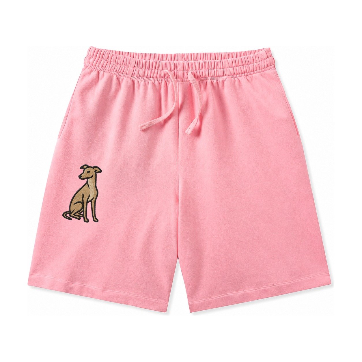 Whippet Fawn Colored Design Washed Shorts – Pink