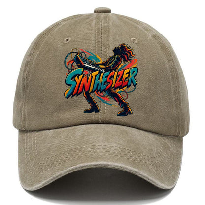 Synthesizer Wordmark Music Instruments Classic Cap – Warm Sand
