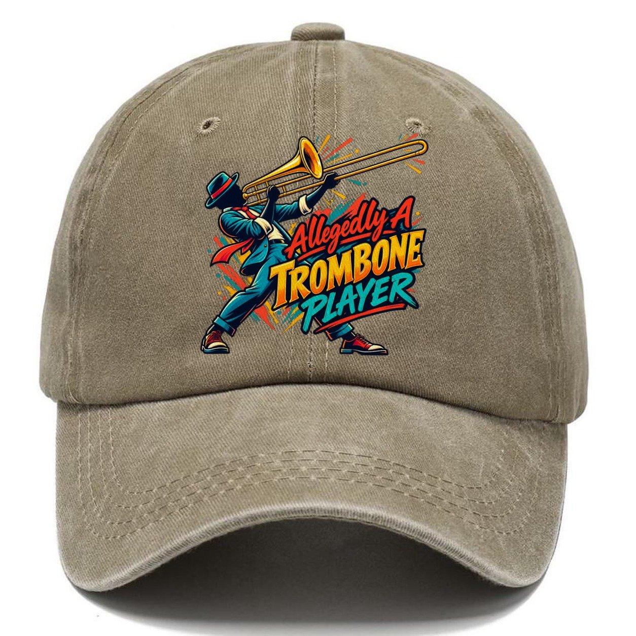 Allegedly A Trombone Player Music Instruments Classic Cap – Warm Sand