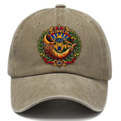 Rams Horn Shofar Jerusalem Classic Cap – Warm Sand