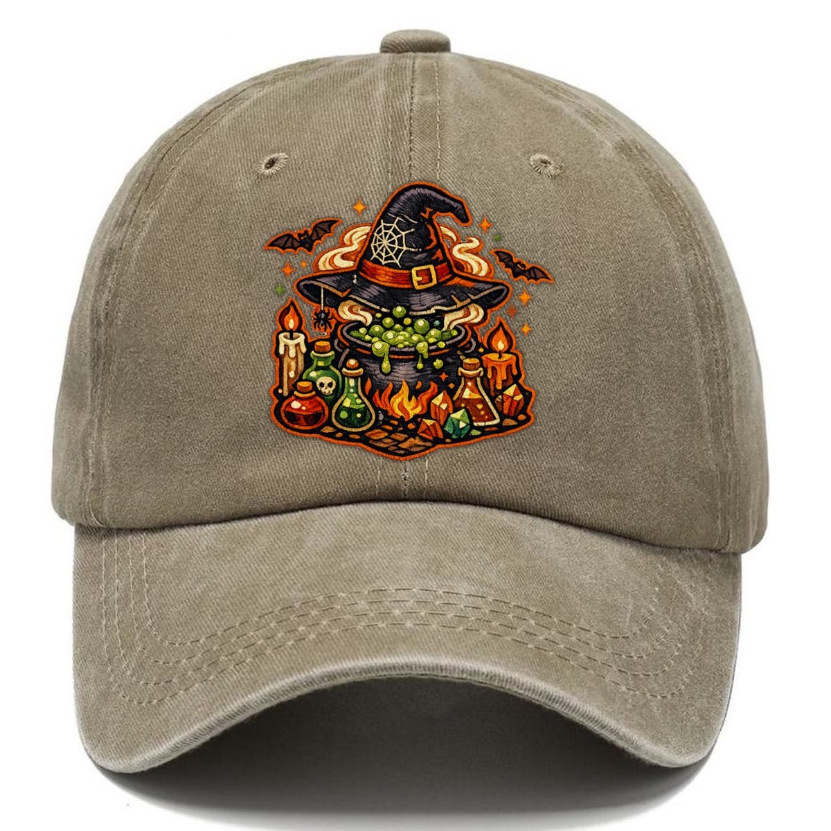 Witch Cauldron Patch Classic Cap – Warm Sand