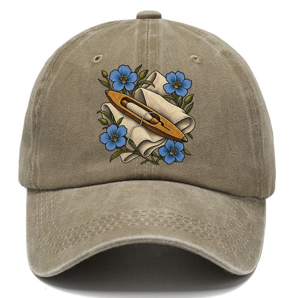 Ulster Linen Shuttle And Flax Uk Culture Heritage Classic Cap – Warm Sand