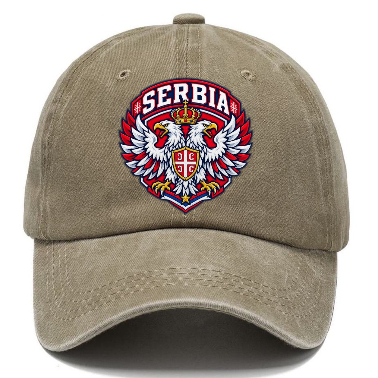 Serbia Retro Badge Country Logos Classic Cap – Warm Sand