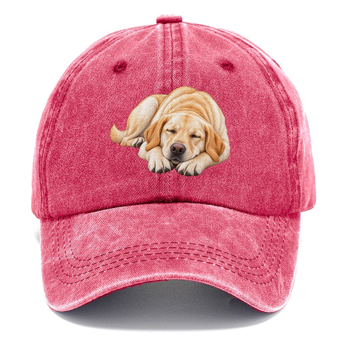 Abstract Labrador Play Bow Classic Cap – Pomegranate Blush
