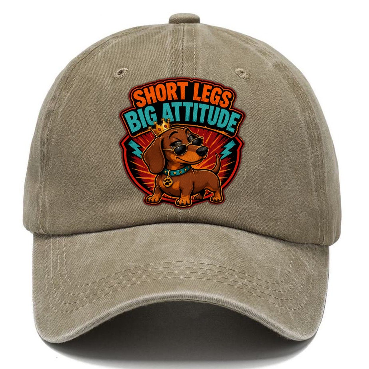 Short Legs Big Attitude Dachshund Classic Cap – Warm Sand