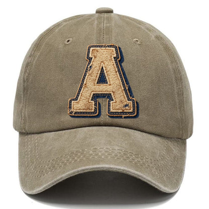 Varsity Chenille A Monogram Classic Cap – Warm Sand