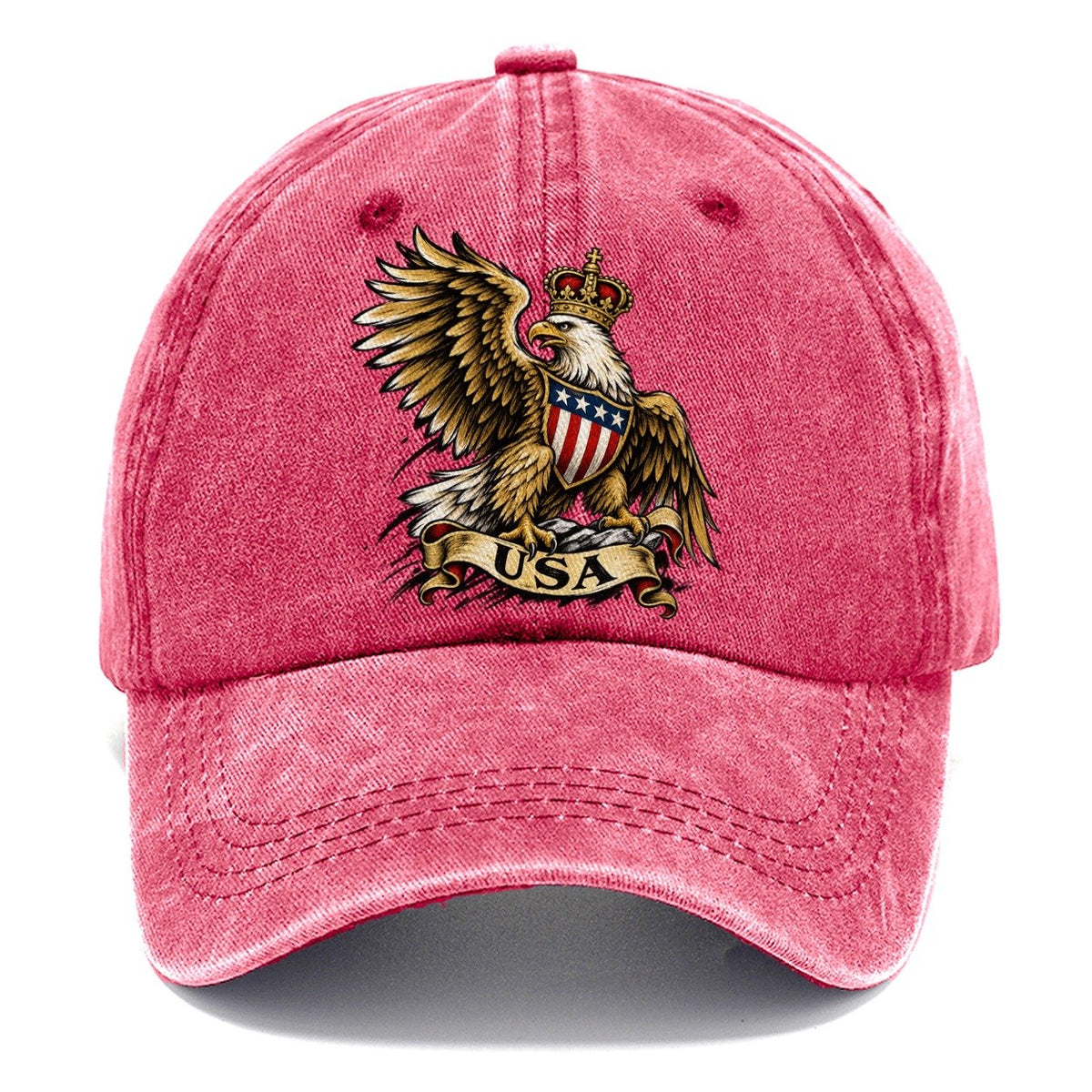 Crowned Eagle USA Shield Classic Cap – Pomegranate Blush