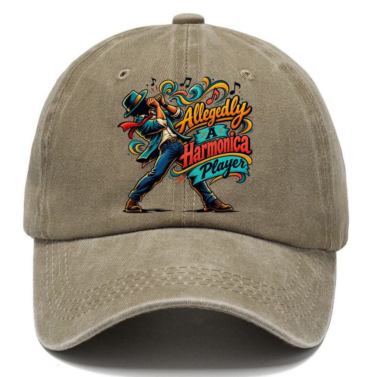 Allegedly A Harmonica Player Music Instruments Classic Cap – Warm Sand
