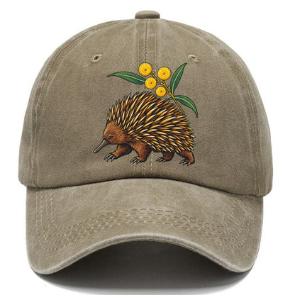 Short Beaked Echidna And Golden Wattle Australia Cultural Icons Classic Cap – Warm Sand