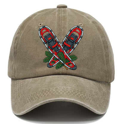 Modern Aluminum Snowshoes And Balsam Bough Canada Cultural Icons Classic Cap – Warm Sand