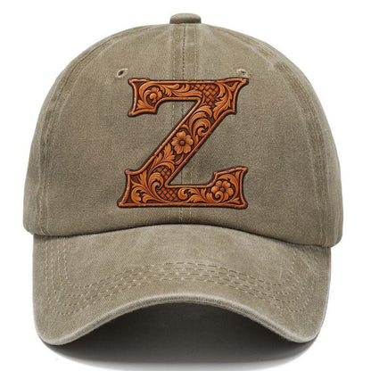 Tooled Leather Z Monogram Classic Cap – Warm Sand