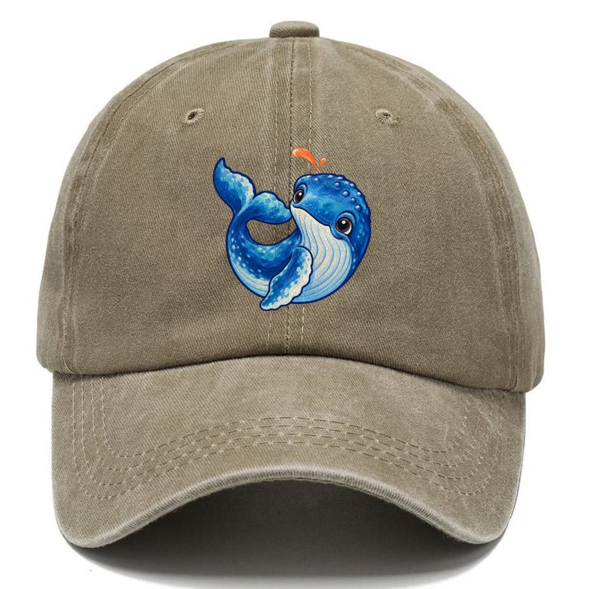 Humpback Whale Tail Curl Sea Sprite Classic Cap – Warm Sand