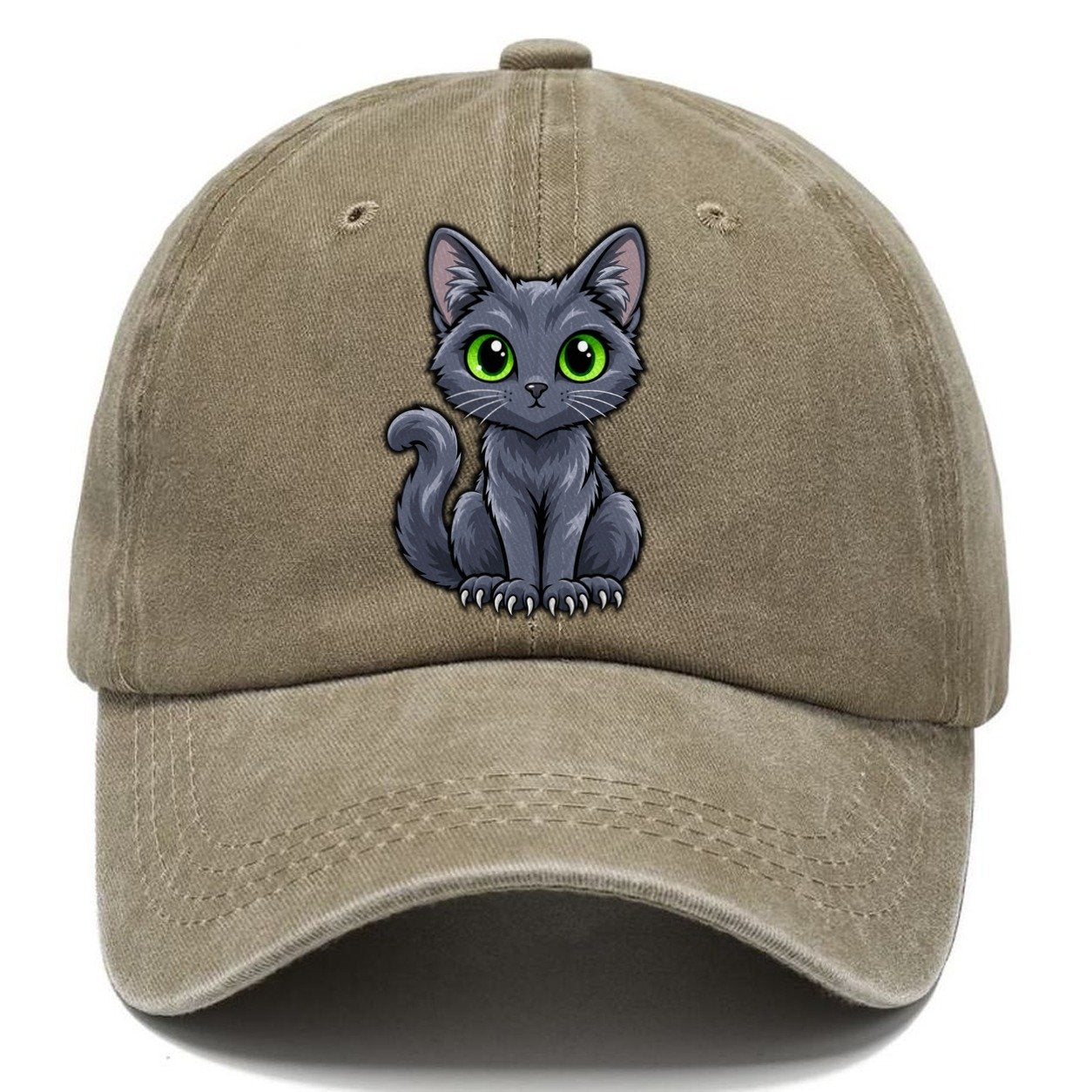 Korat Sitting Peeking Cats Classic Cap – Warm Sand