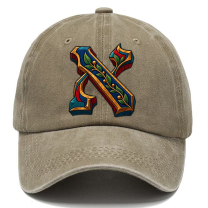 Aleph Letter Monogram Judaism Heritage Classic Cap – Warm Sand