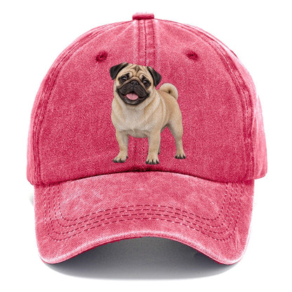 Pug Standing Top Breeds Classic Cap – Pomegranate Blush