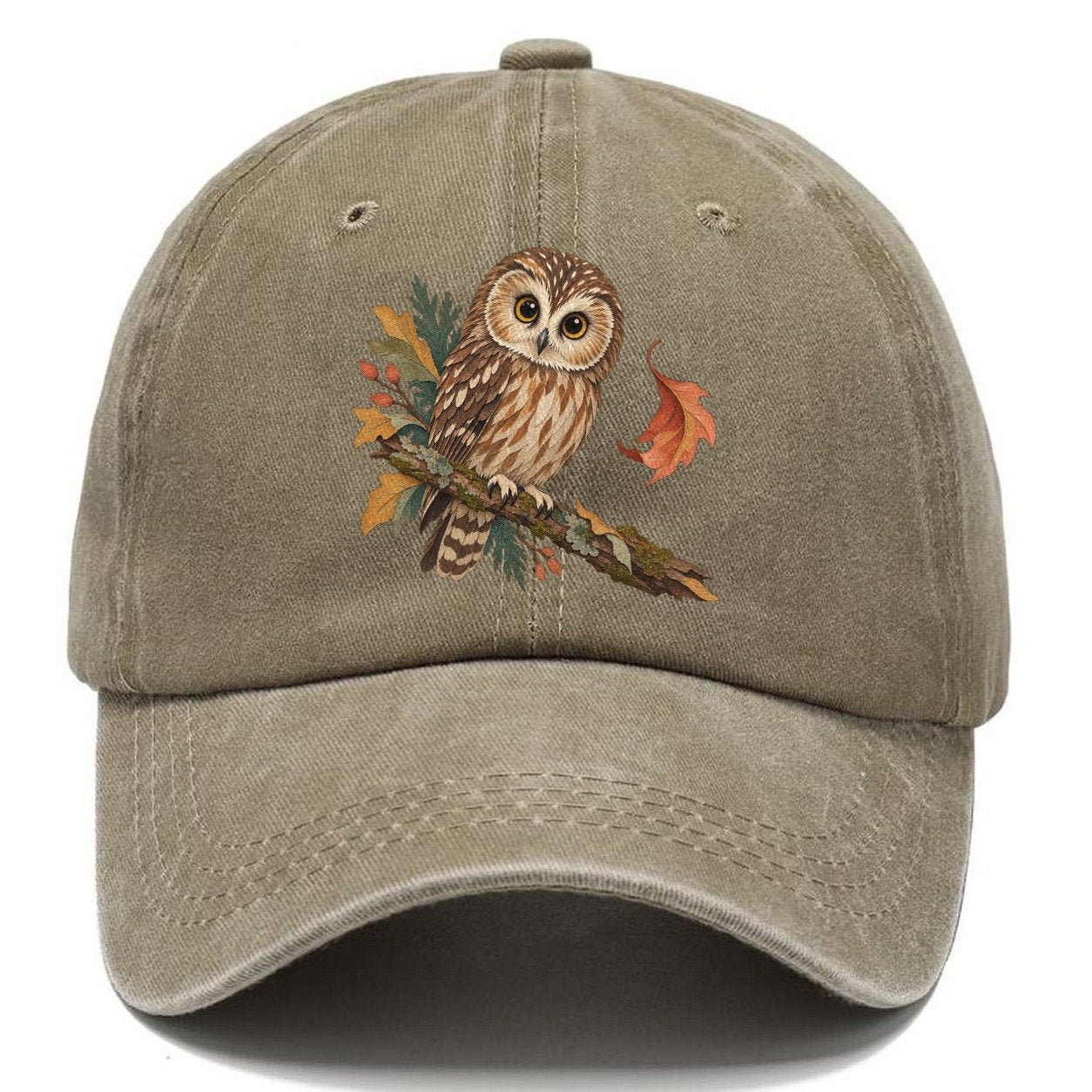 Owl Falling Leaf Gentle Wild Classic Cap – Warm Sand