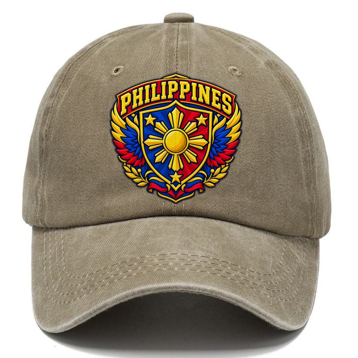 Philippines Retro Badge Country Logos Classic Cap – Warm Sand