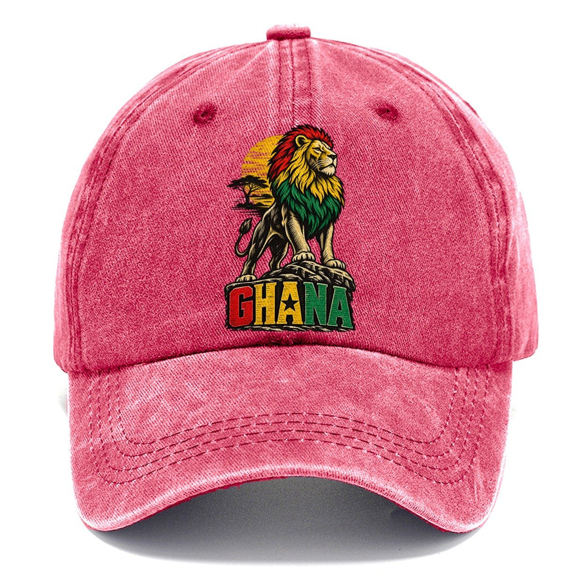Ghana Lion Sunset Classic Cap – Pomegranate Blush