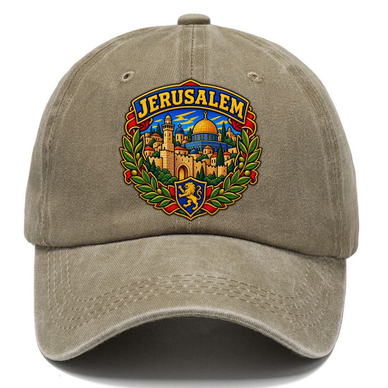 Skyline With Jerusalem Arc Jerusalem Classic Cap – Warm Sand