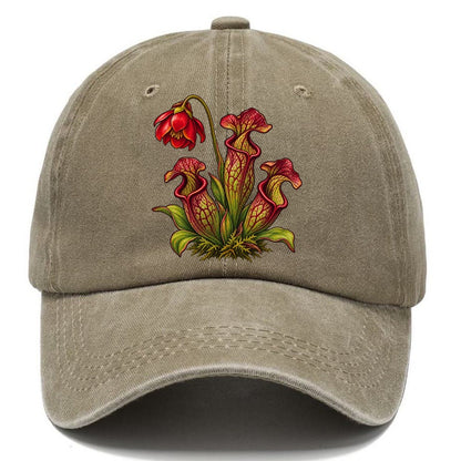 Newfoundland And Labrador Purple Pitcher Plant Canada Cultural Icons Classic Cap – Warm Sand