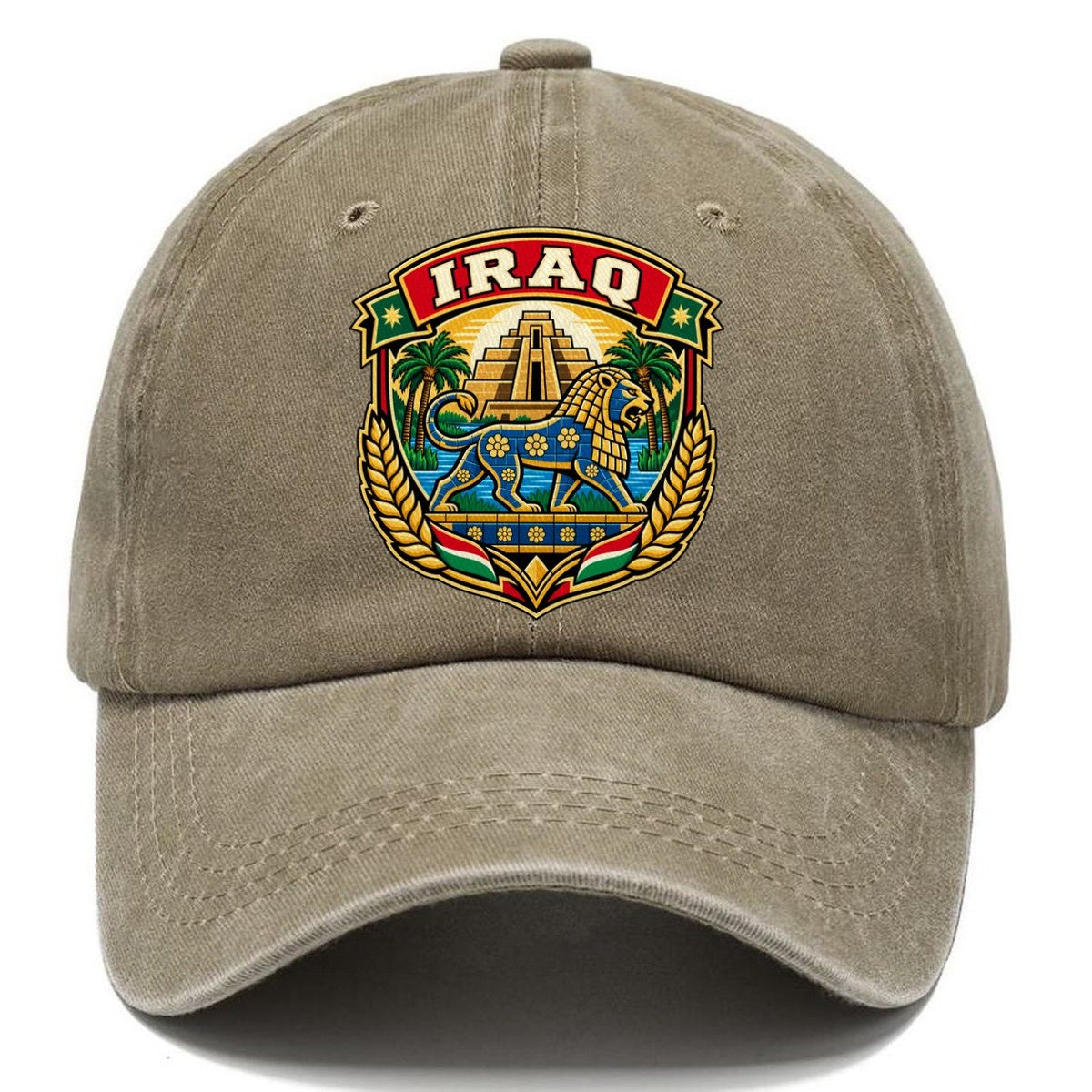 Iraq Retro Badge Country Logos Classic Cap – Warm Sand