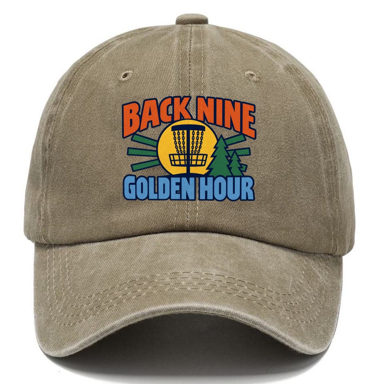 Back Nine Golden Hour Disc Golf Classic Cap – Warm Sand