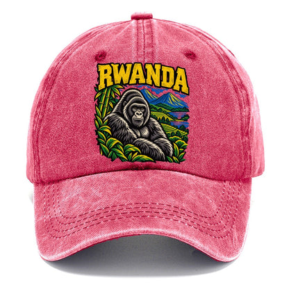 Rwanda Woodcut Badge Logo Classic Cap – Pomegranate Blush