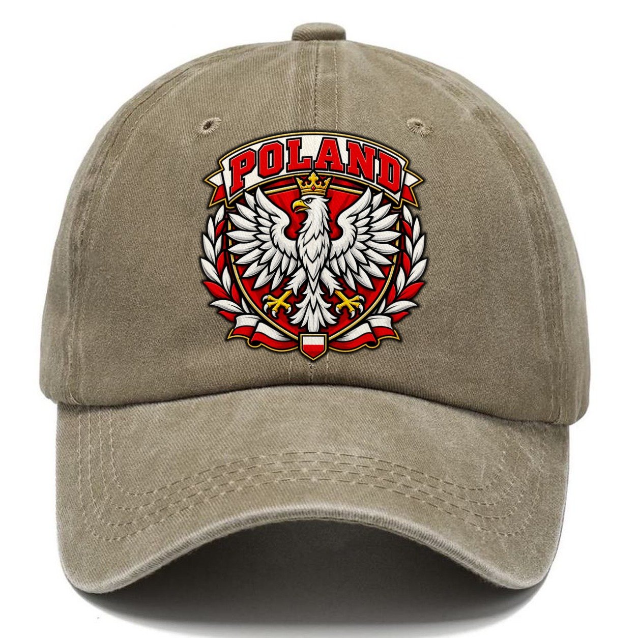 Poland Retro Badge Country Logos Classic Cap – Warm Sand