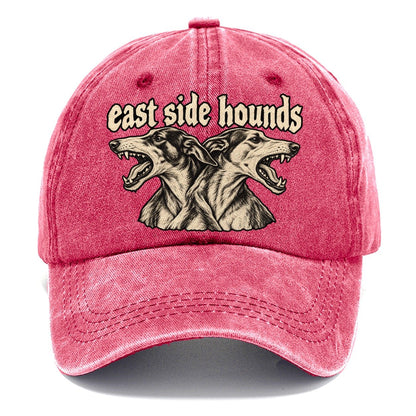 Two Lean Hound Heads Back To Back Facing Opposite Directions Bark For Me Classic Cap – Pomegranate Blush