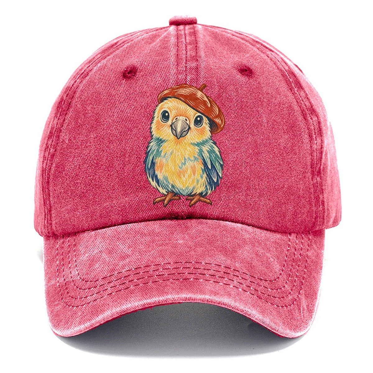 Chick in Red Beret Classic Cap – Pomegranate Blush